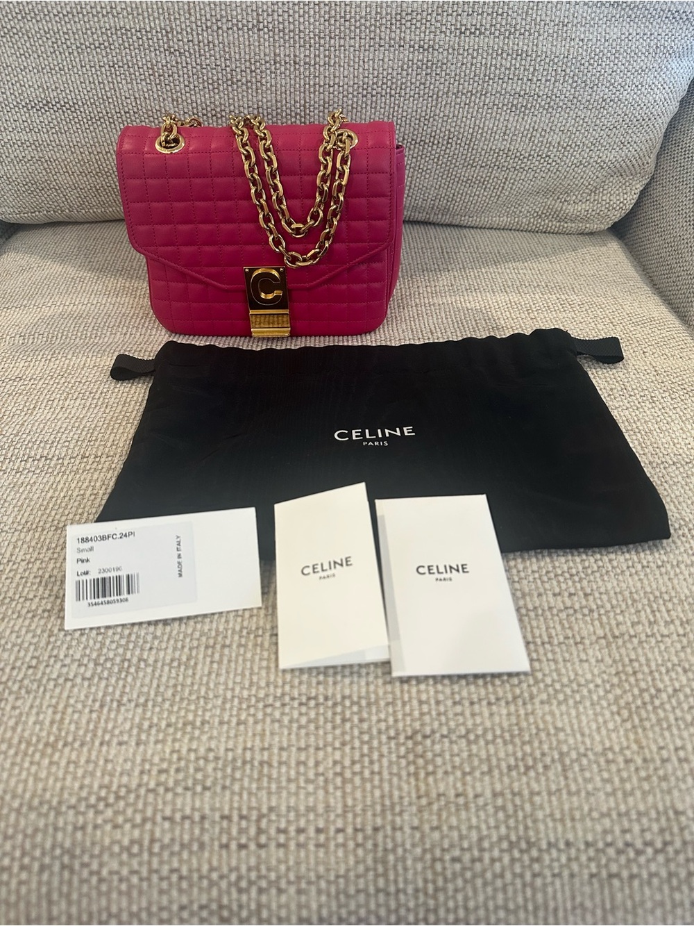 Celine Small Quilted Calfskin C Bag